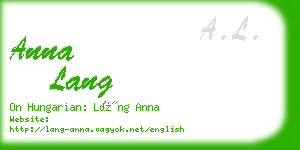 anna lang business card